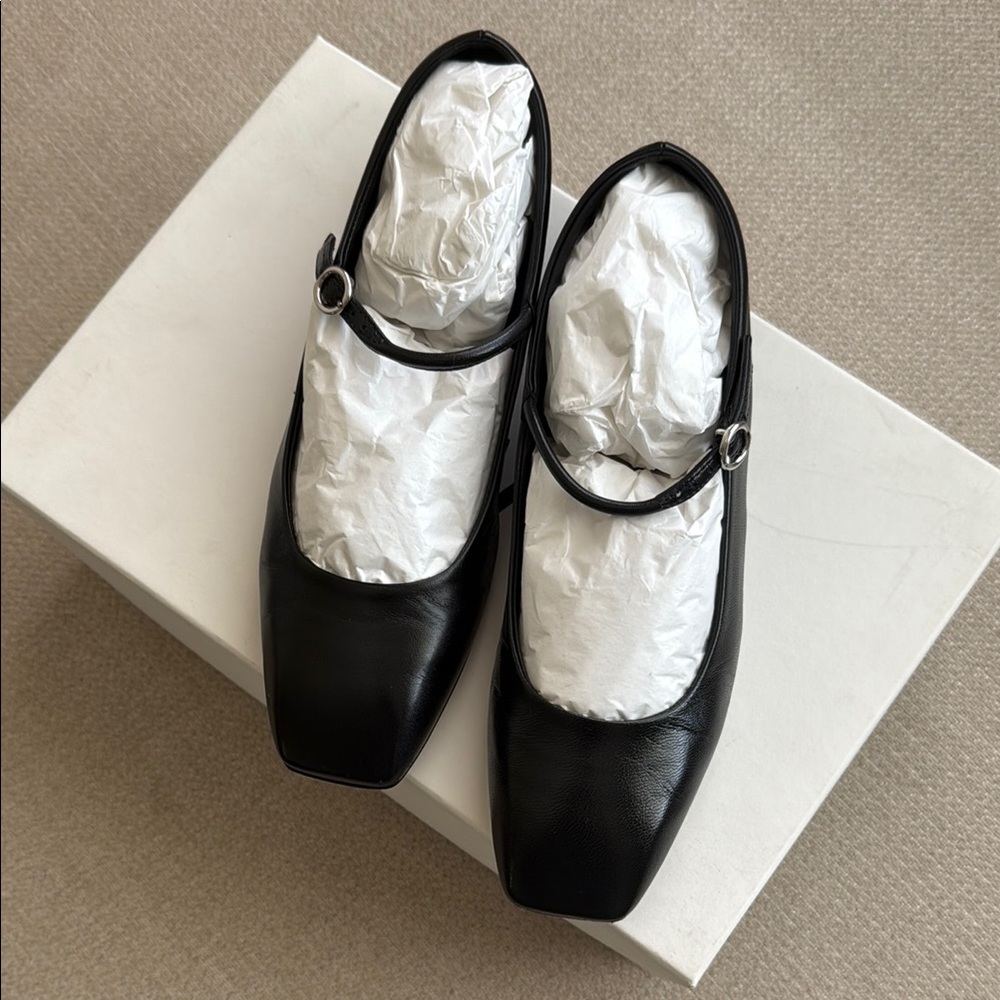 Aeyde Uma Black Nappa Mary-Jane Flats